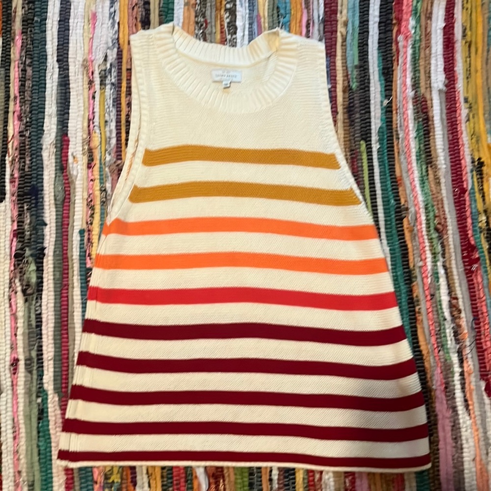Lucky Brand Striped Sweater Tank size L